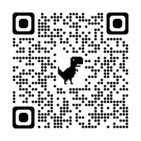 A qr code with a dinosaur on it.