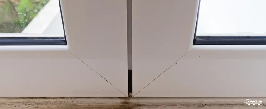 A pole with two poles in it and one pole is bent to the side.