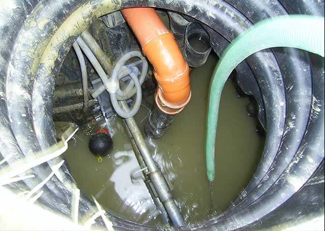 A view of the inside of a sewer pipe.